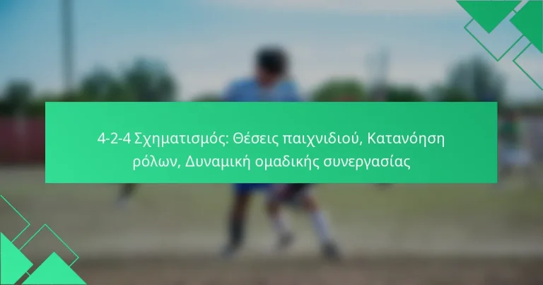 4-2-4 Σχηματισμός: Θέσεις παιχνιδιού, Κατανόηση ρόλων, Δυναμική ομαδικής συνεργασίας