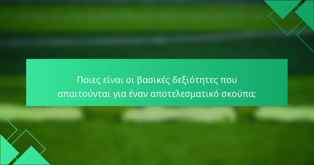Ποιες είναι οι βασικές δεξιότητες που απαιτούνται για έναν αποτελεσματικό σκούπα;