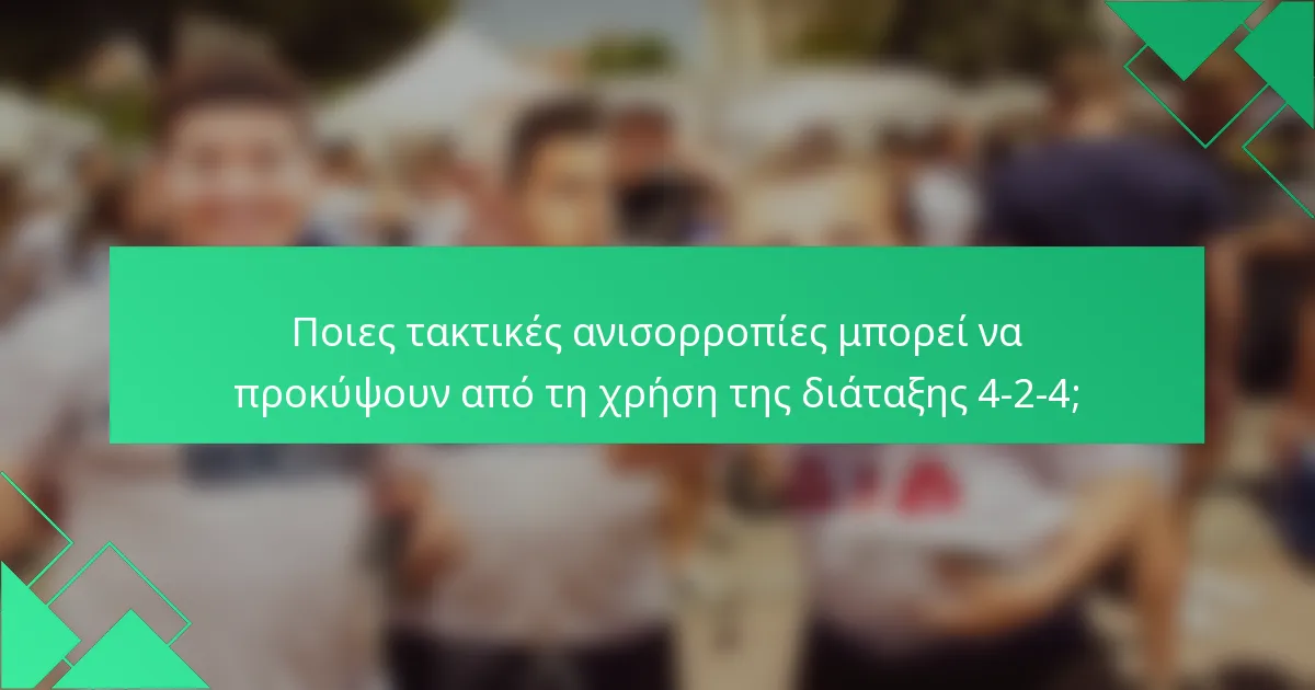 Ποιες τακτικές ανισορροπίες μπορεί να προκύψουν από τη χρήση της διάταξης 4-2-4;